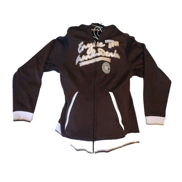 Enyce Men’s Large Spell Out Brown Full Zip Track Suit Jacket 3XL Zipper Jacket - Picture 2 of 11